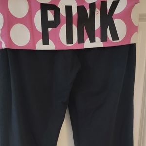 VS PINK polka dot capri yoga pants